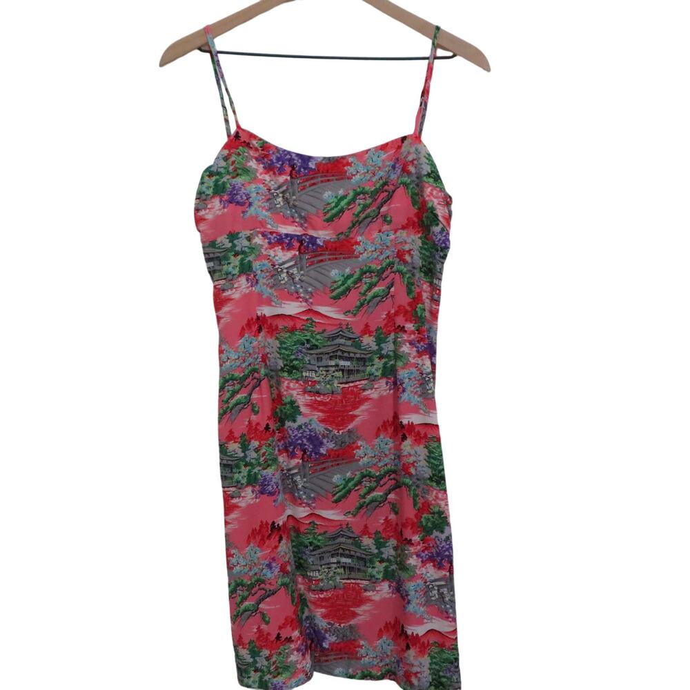Vintage Rampage Womens Sz 11 Pink House on the Lake Mini Dress Sleeveless Y2K